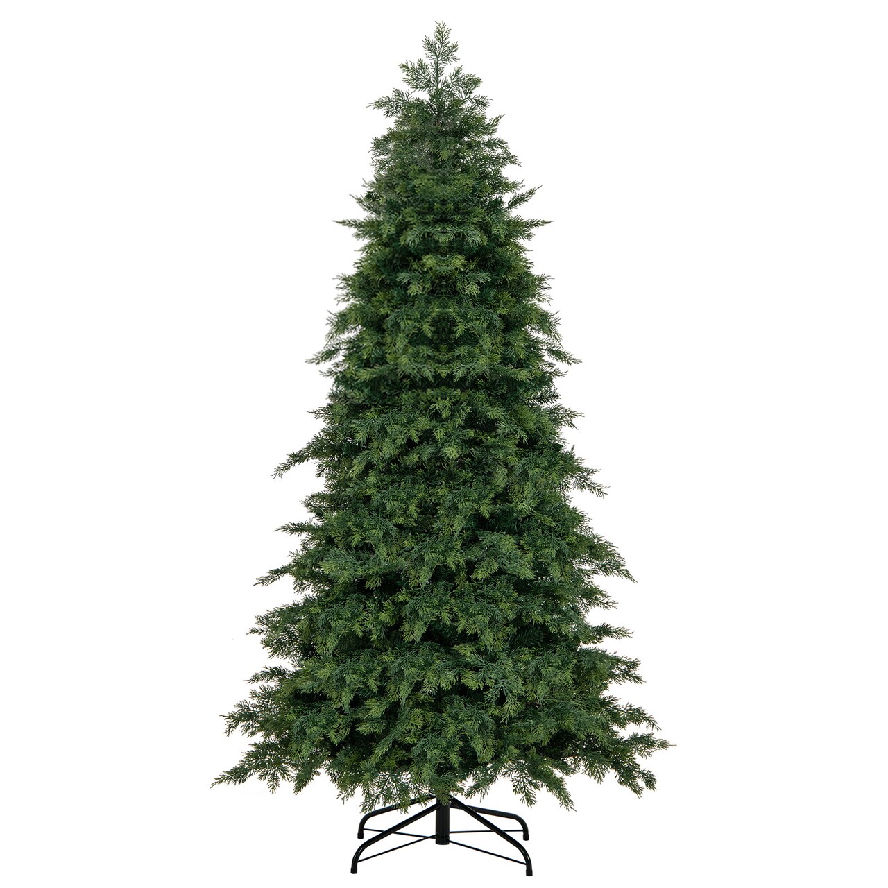 Pre-Lit Artificial Christmas Tree with 11 Modes and Metal Stand